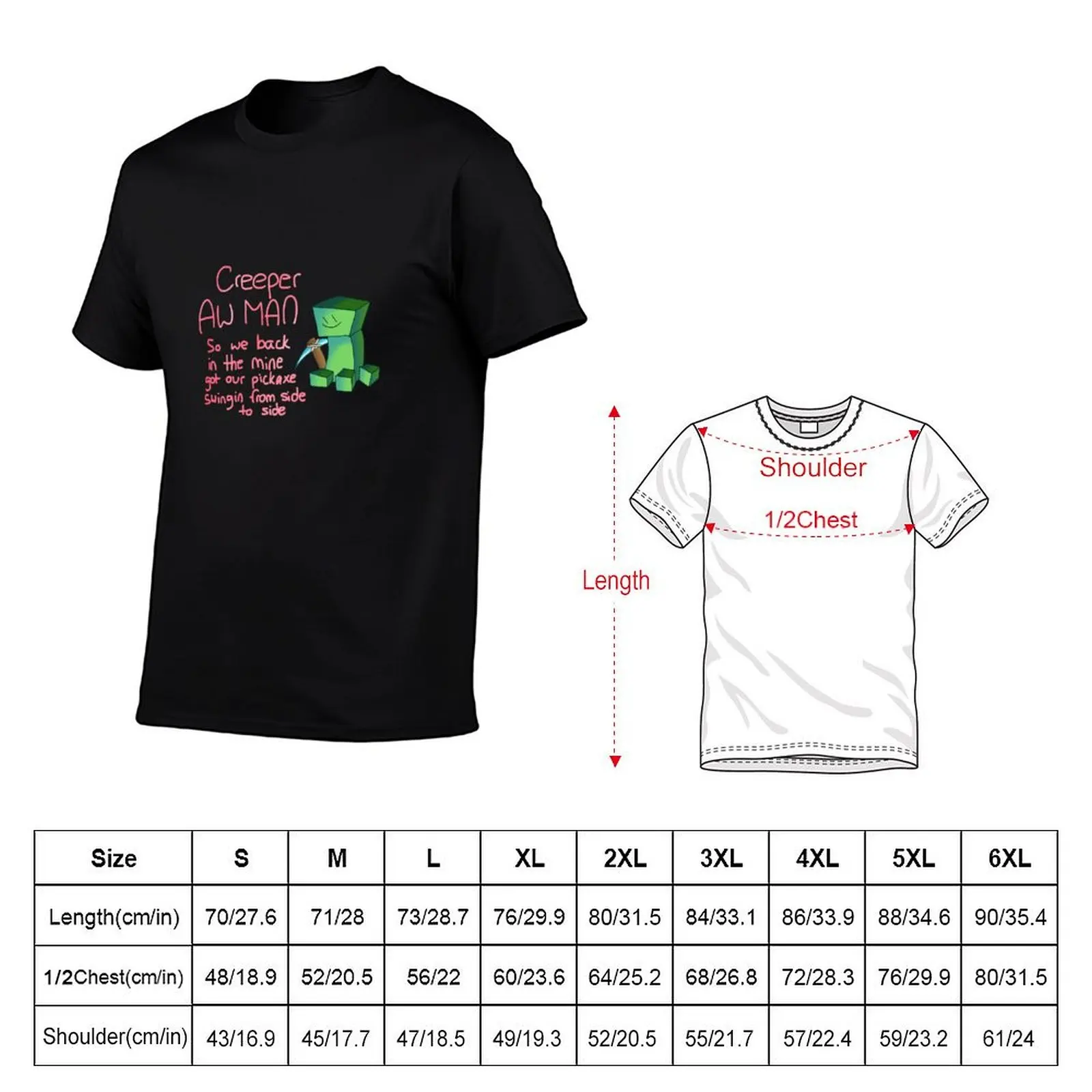 Creeper Lyrics T-Shirt blacks plus size tops oversizeds oversized t shirts for men