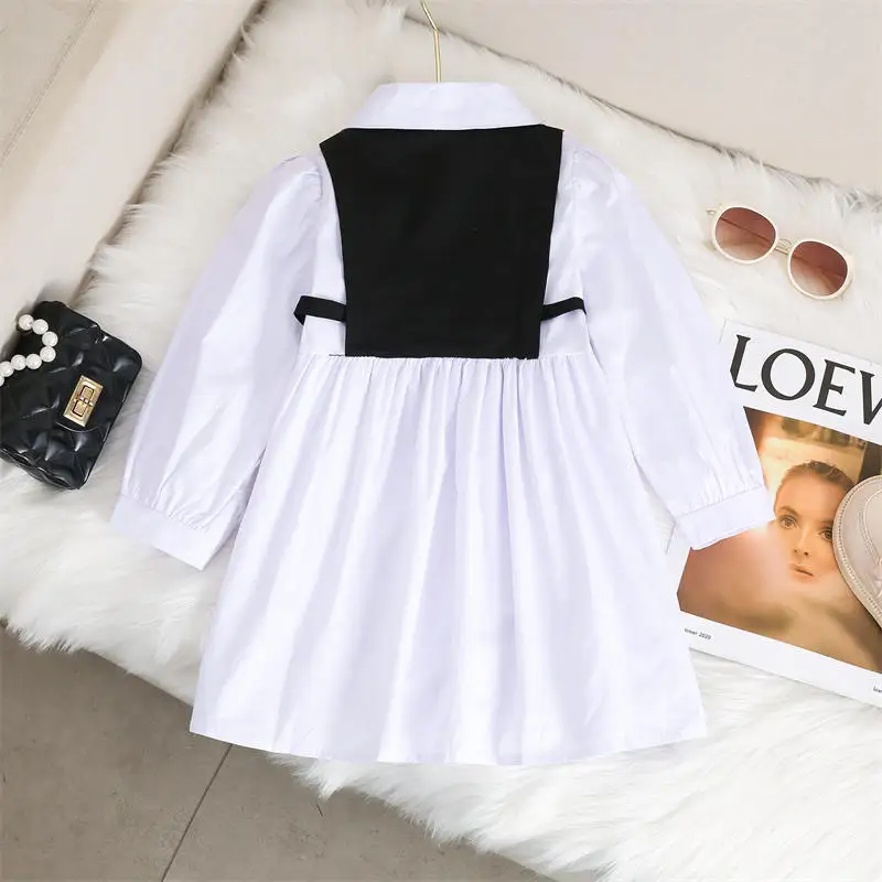 Spring Autumn Girls Dress Korean Dress for Long Sleeve Casual Princess Bow Dress Children Vestidos Fashion Dress Clothing 2-7Y