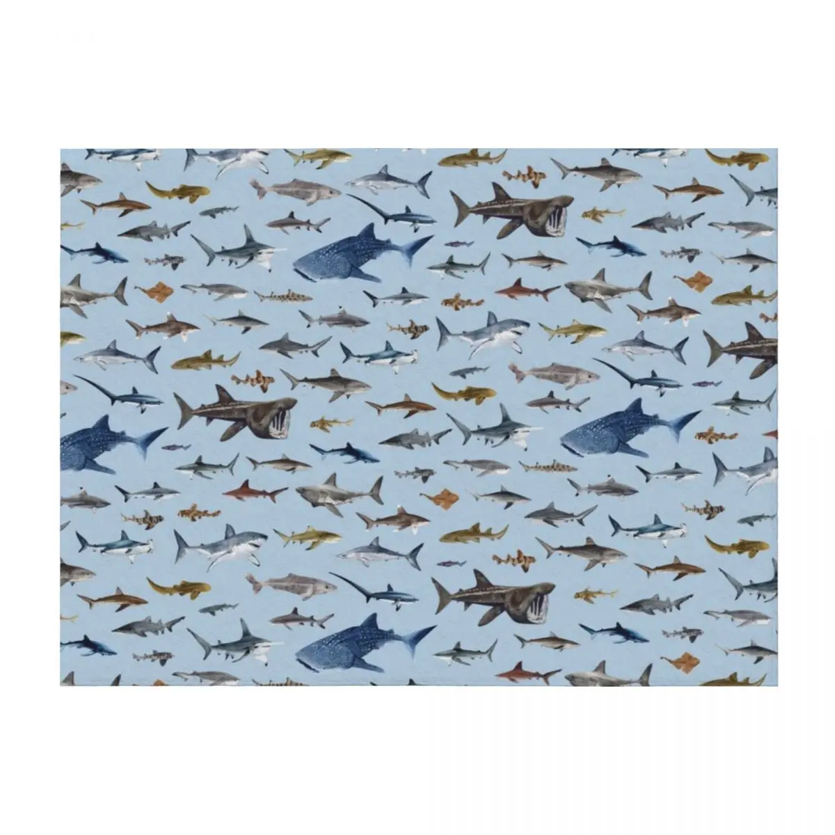 

SHARKS poster-light blue Throw Blanket Camping Heavy Luxury Brand Blankets