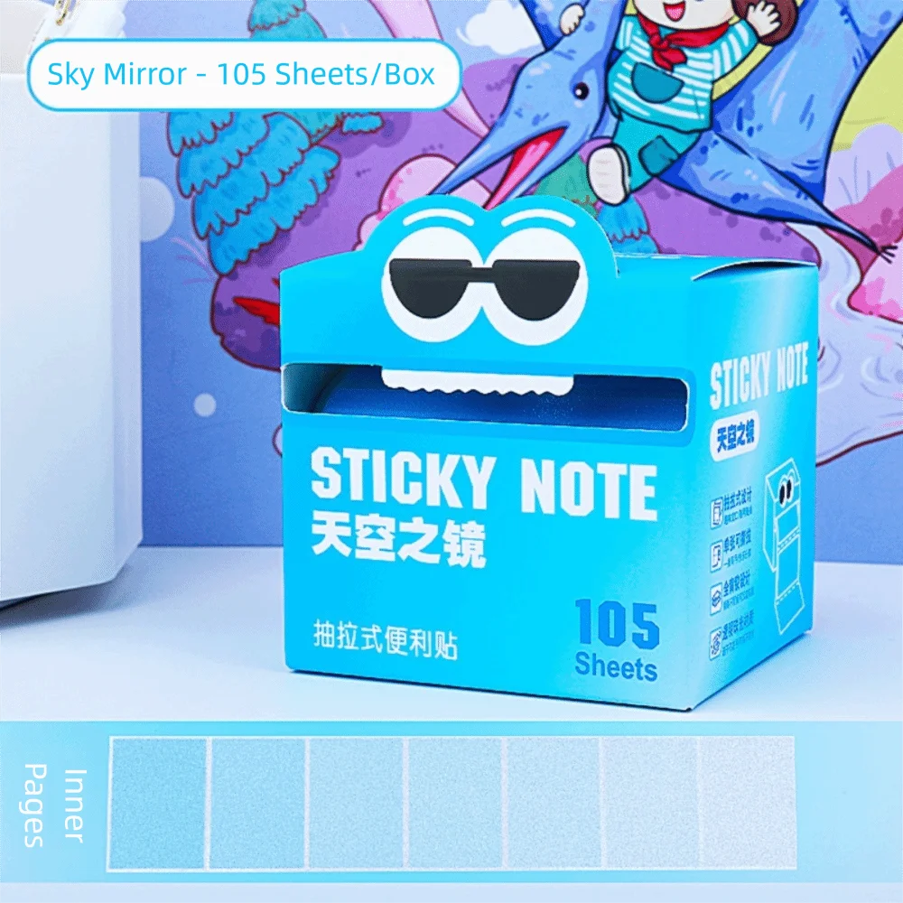 105 Sheets Pull Out Design Memo Pad Paper Korean Style Multipurpose Planner Sticker Self-Adhesive Message Stickers