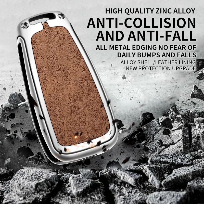 Zinc Alloy Car Key Case Cover Protector Shell for Ford Ranger C-Max S-Max Focus Galaxy Mondeo Transit Tourneo Custom Ecosport