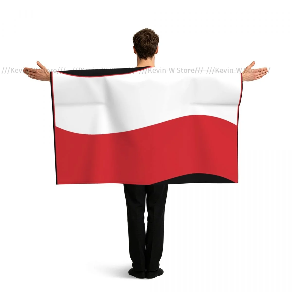 

Poland Flag 1 Cape With Arms Sleeves Lightweight Polyester Wearable Banner Cloak