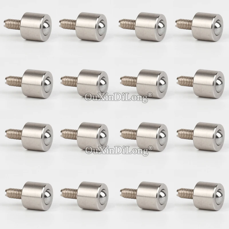 16PCS Micro Universal Ball Transfer Unit Casters Bearing Steel Ball Bull Eye Wheels Transfer Omni Wheel Conveyor Rollers Sliders