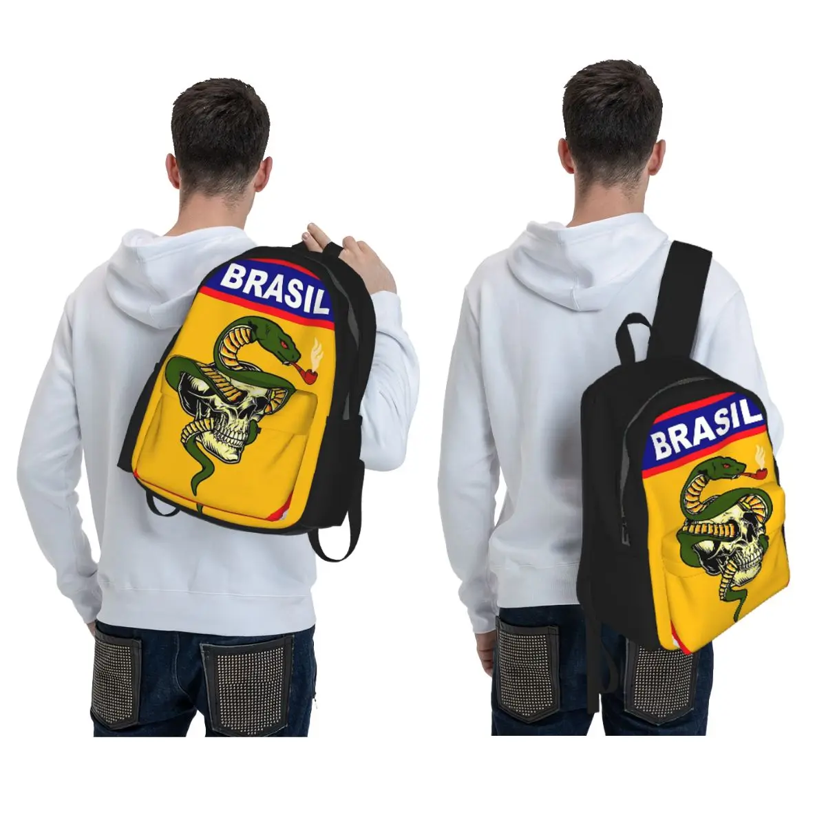 The Smoking Snake Brazilian Expeditionary Force Pacht Backpack Boys Girls BookBag School Bag Computer Shoulder Bags Men Women
