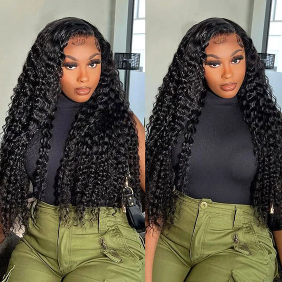 

13X6 Transparent Deep Wave Human Hair Lace Frontal Wig 13x4 Natural Color HD Transparent Lace Front Human Hair Wigs For Women