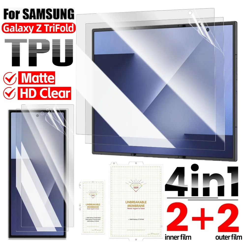 

4IN1 Outer&inner Screen Protector for Samsung Galaxy Z TriFold Soft TPU Hydrogel Film Full Cover Clear&matte Protective Films