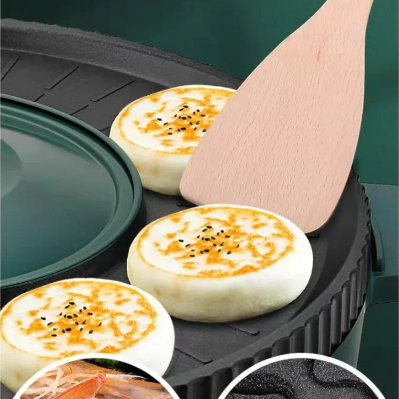 Multifunctional Electric Grill Pot Electric Pot Korean Non-stick Frying Pan Grilled Fish Household Electric Smokeless Barbecue