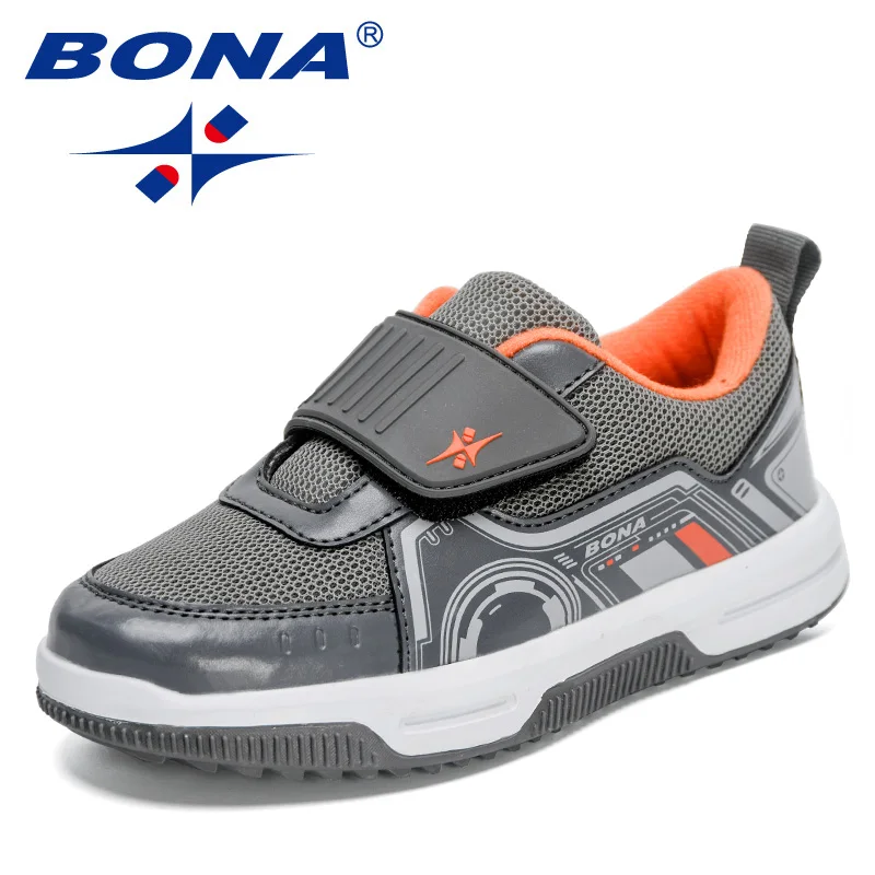 BONA 2023 New Designers Running Shoes Fashion Classic Sneakers Children School Sport Footwear Comfy Kids Breathable