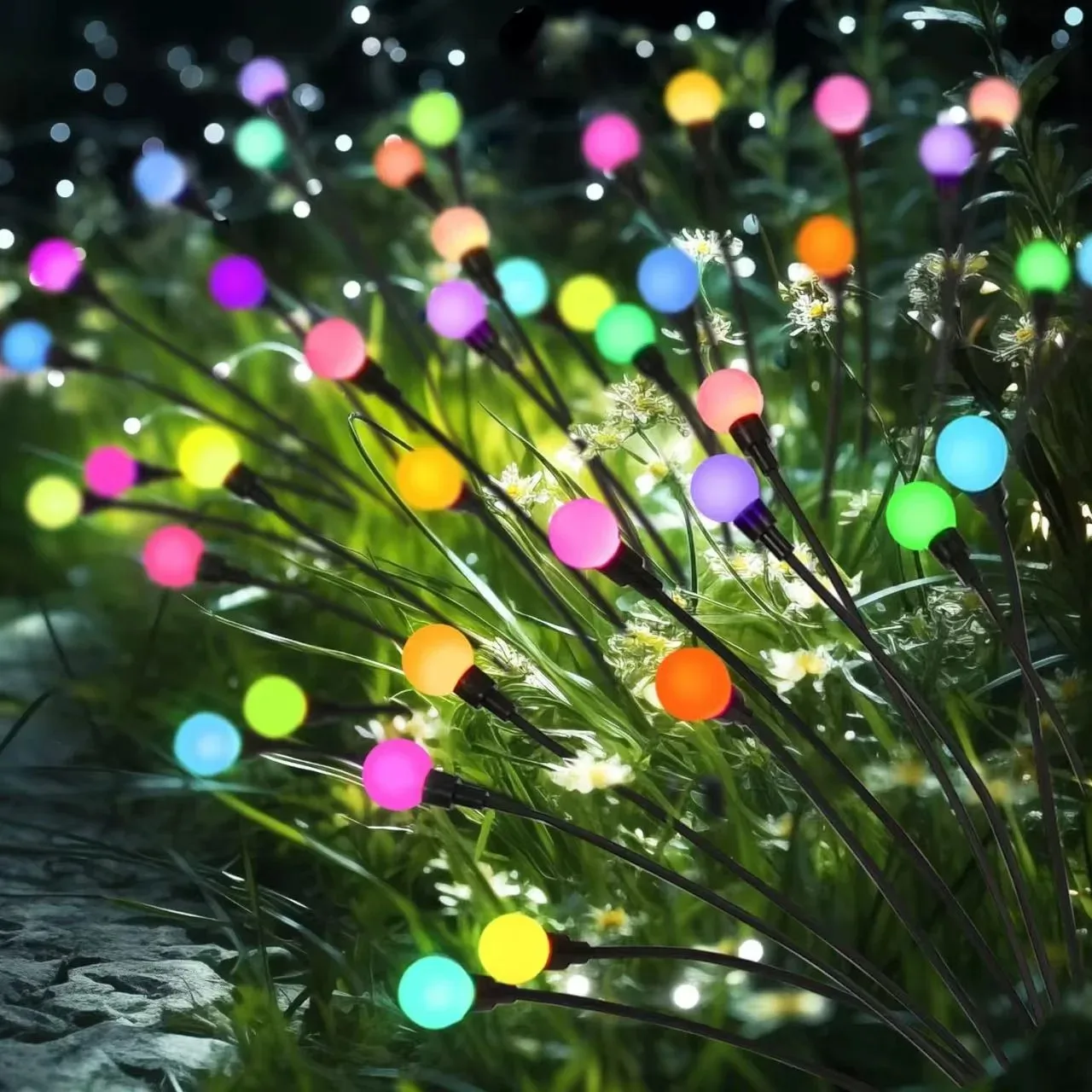 Solar Garden Lights Firefly Stake, Waterproof LED Outdoor Swaying for Yard Patio Lawn Pathway Walkway Landscape Decor Party