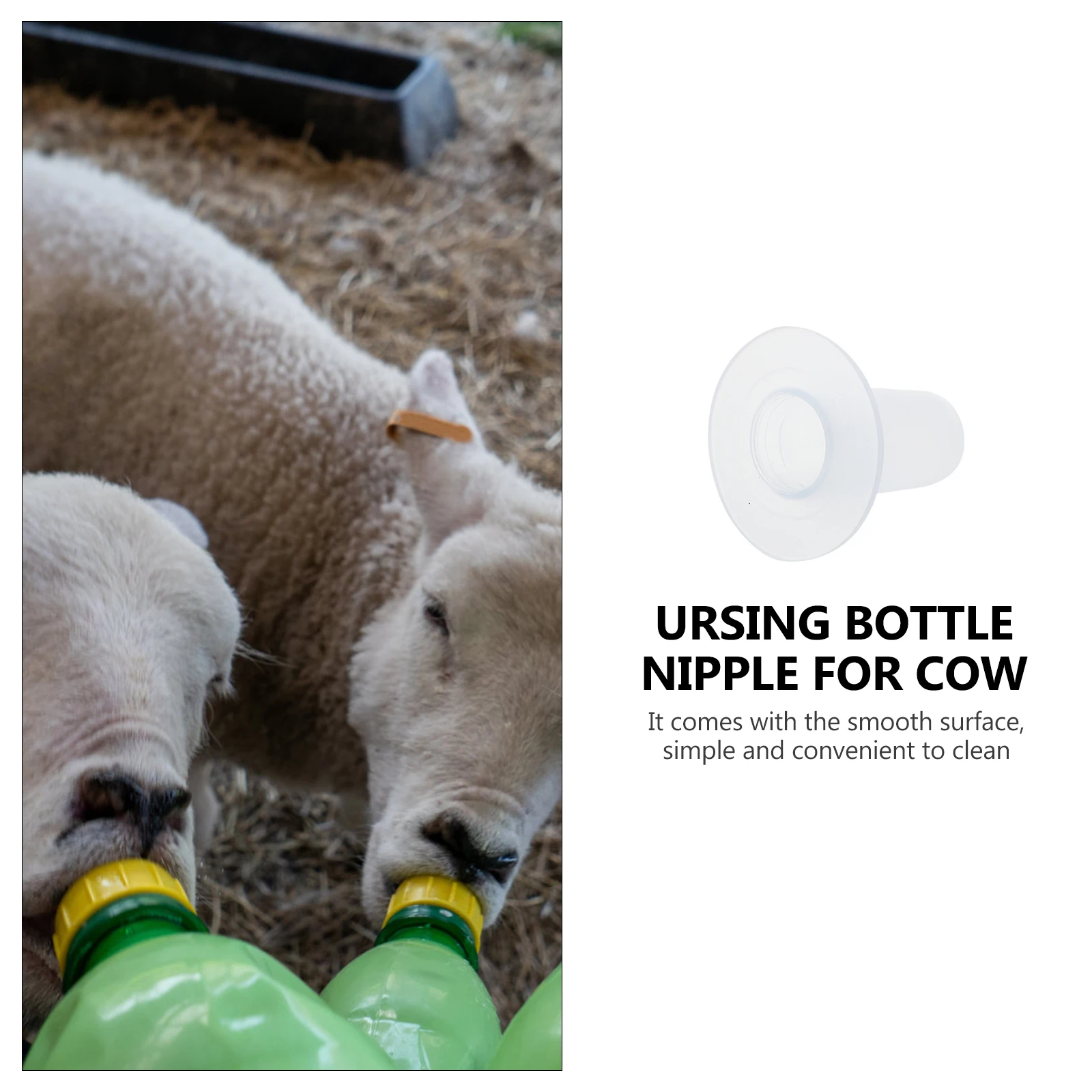 

10 шт., соска для кормления животных, гладкая, легко чистящаяся, силиконовая соска для бутылочки для кормления скота, теленка, ягненок, поросенок, коровы