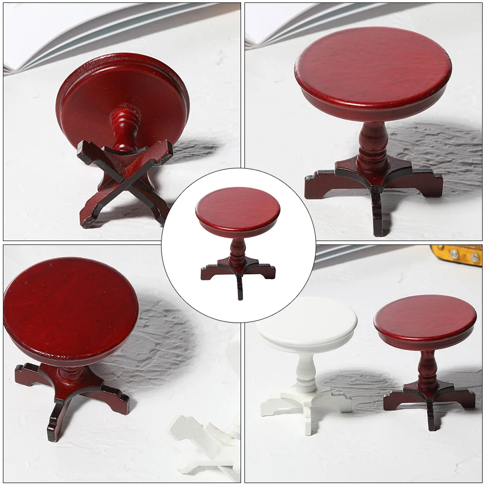 

Mini Round Table Small Dollhouse End Miniature Furniture Decoration Desk Coffee
