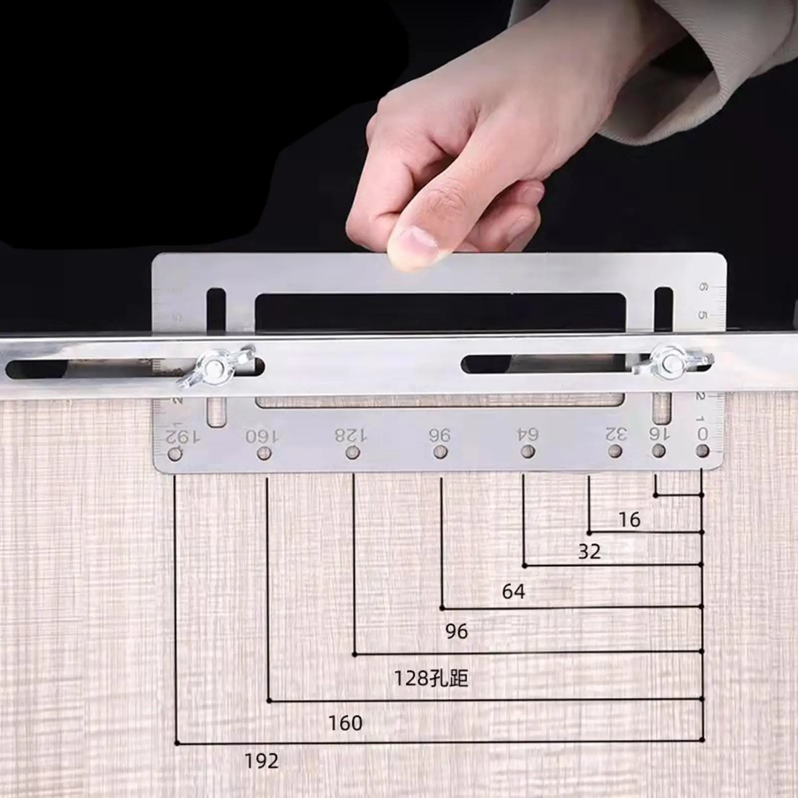 

Wardrobe Hole Handle Punch Locator Hardware Template Tool Cabinet Hardware Jig Cabinet Punch Locator Woodworking Pocket Jig