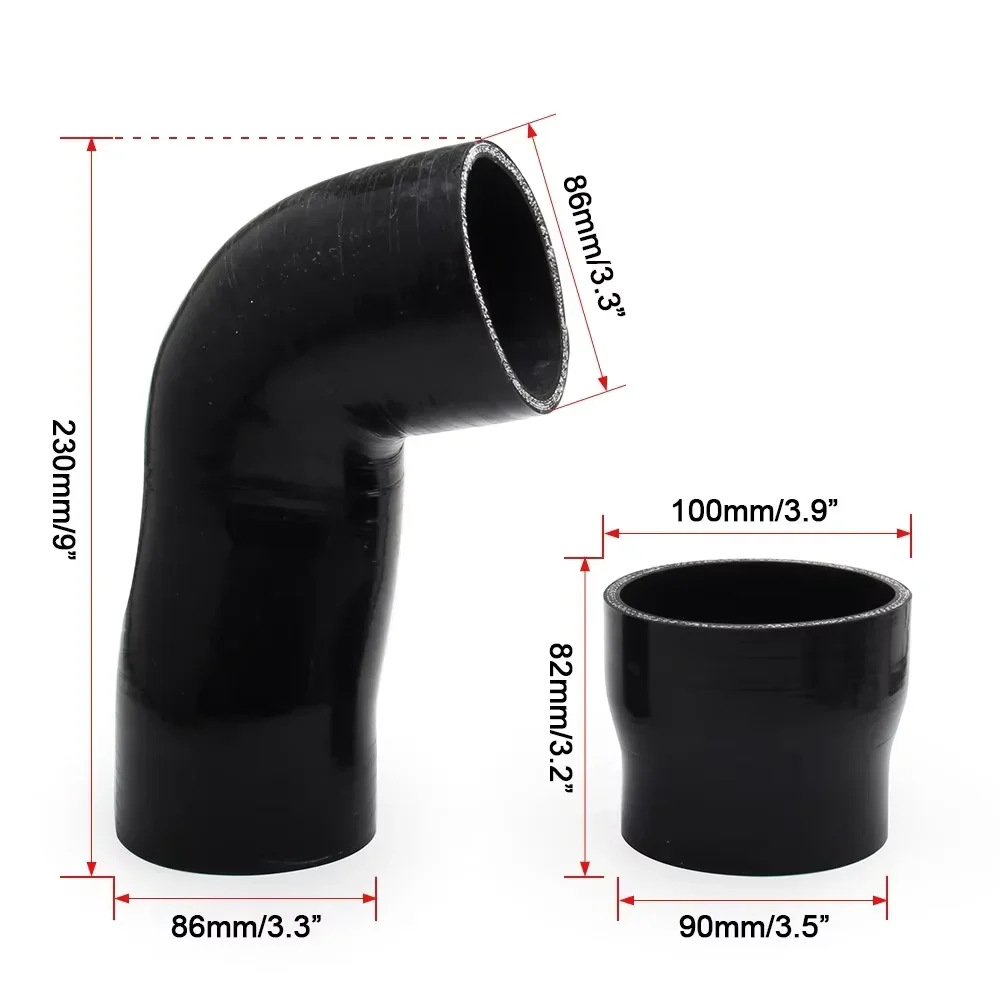 Meio conjunto de tubo intercooler de liga de alumínio de alta qualidade para ford 2011-2016 6.7l peças de entradas de ar prata preto vermelho IP-1002