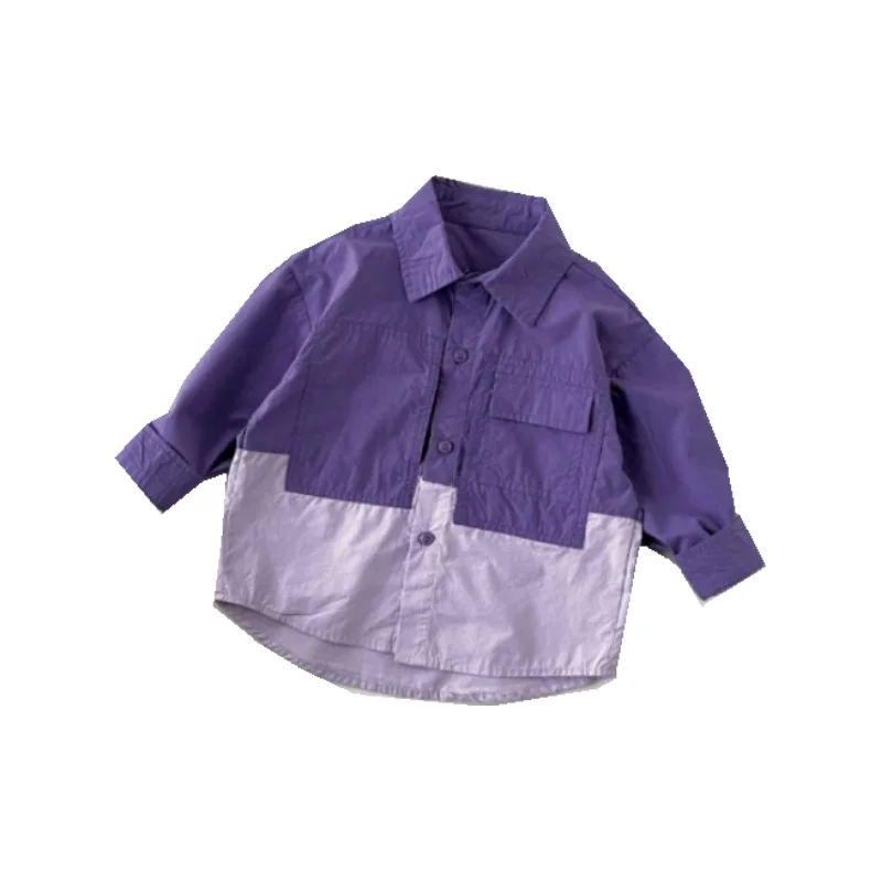 Boys Baby\'s Kids Blouse Coat Jacket Outwear Cotton 2024 Purple Spring Autumn Shirts Outwear High Quality Children\'s Clothing