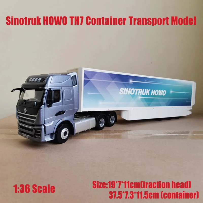 Diecast 1:36 Maßstab Sinotruk HOWO TH7 Container Transport Auto Legierung LKW Modell Erwachsene Sammlung Junge Urlaub Geschenk Souvenir Show