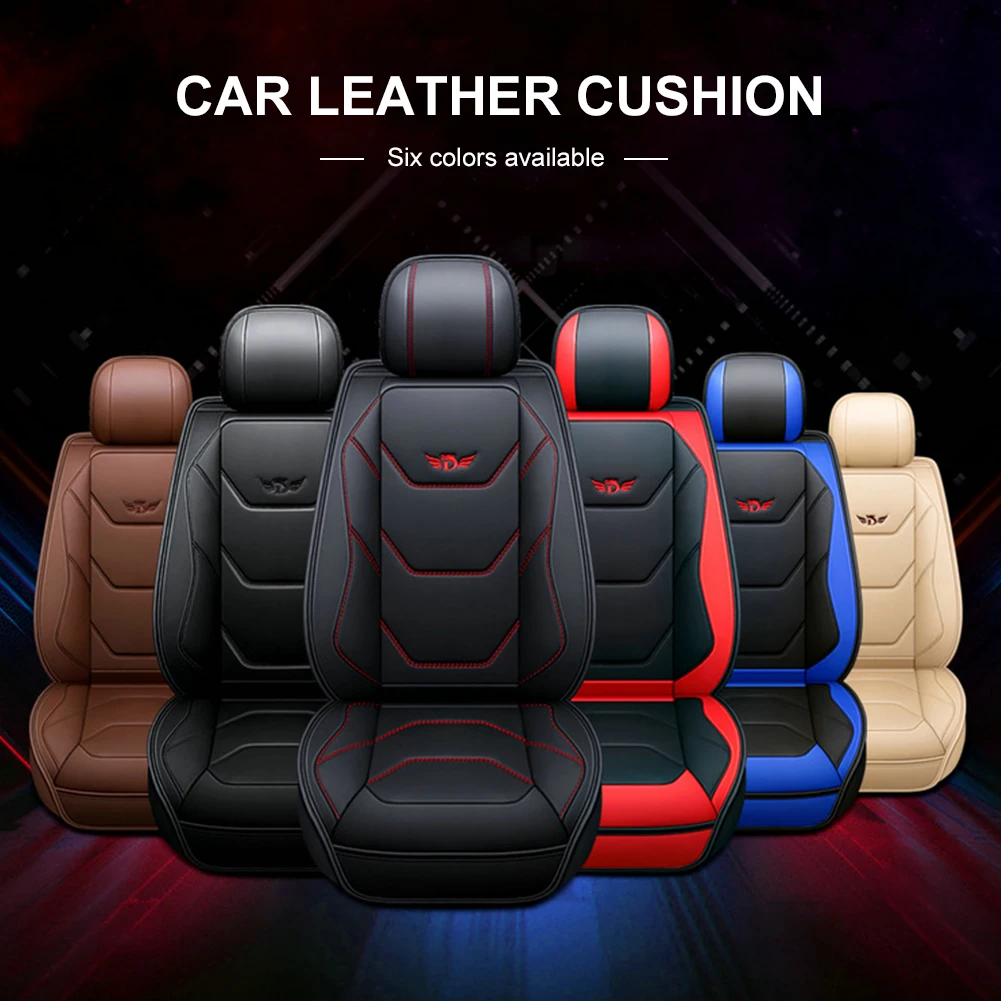 Universal Car Seat Cover Full Car PU Leather Seat Covers Cushion Protetor For Most Auto Trucks SUVS