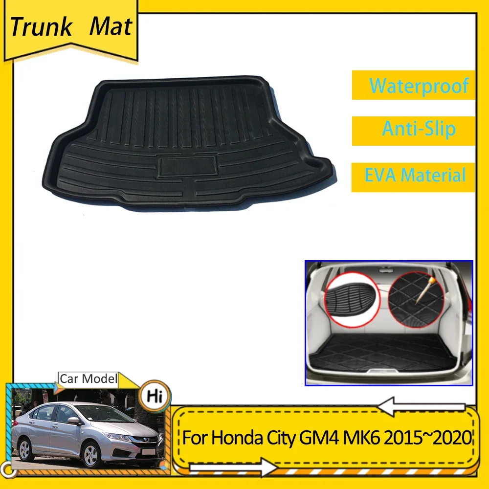 

Car Trunk Mat For Honda City GM4 5 6 8 9 Ballade Grace MK6 2015~2020 Cargo Boot Pad Protective EVA Waterproof Carpet Floor Liner