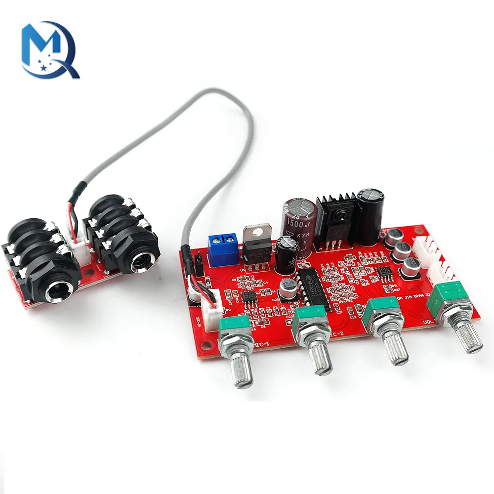 DC 7V 24V PT2399 Digital Microphone o Amplifier Board Karaoke Plate Reverb Preamplifier Reverberator