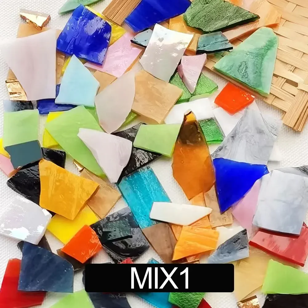 100g Mosaic Tiles Stained Glass Mosaic DIY Handmade Coaster Mosaic Puzzle Making Art Wall Decoration Supplies Mixed arte