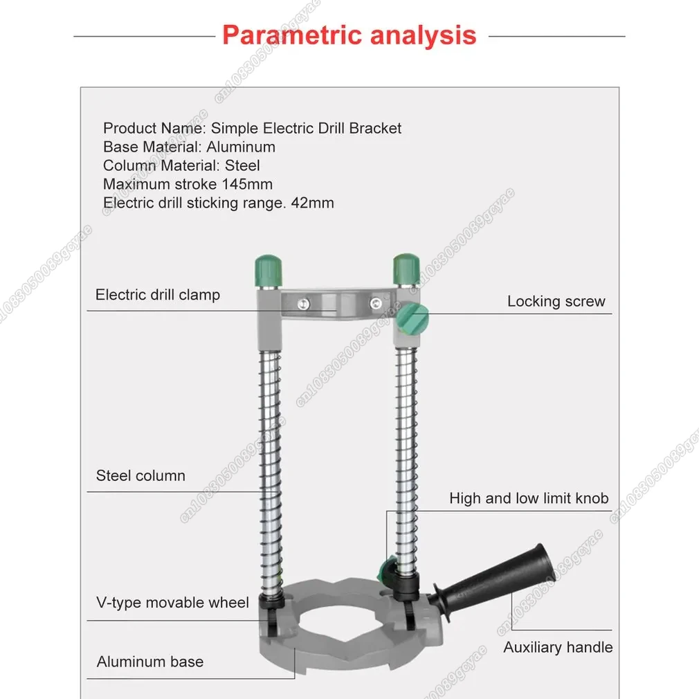 Imagem -04 - Mão Ajustável Broca Elétrica Bracket Perfuração Vertical Guia Posicionador Guia de Ângulo Reto Doweling Locator Stand Novo 045 °