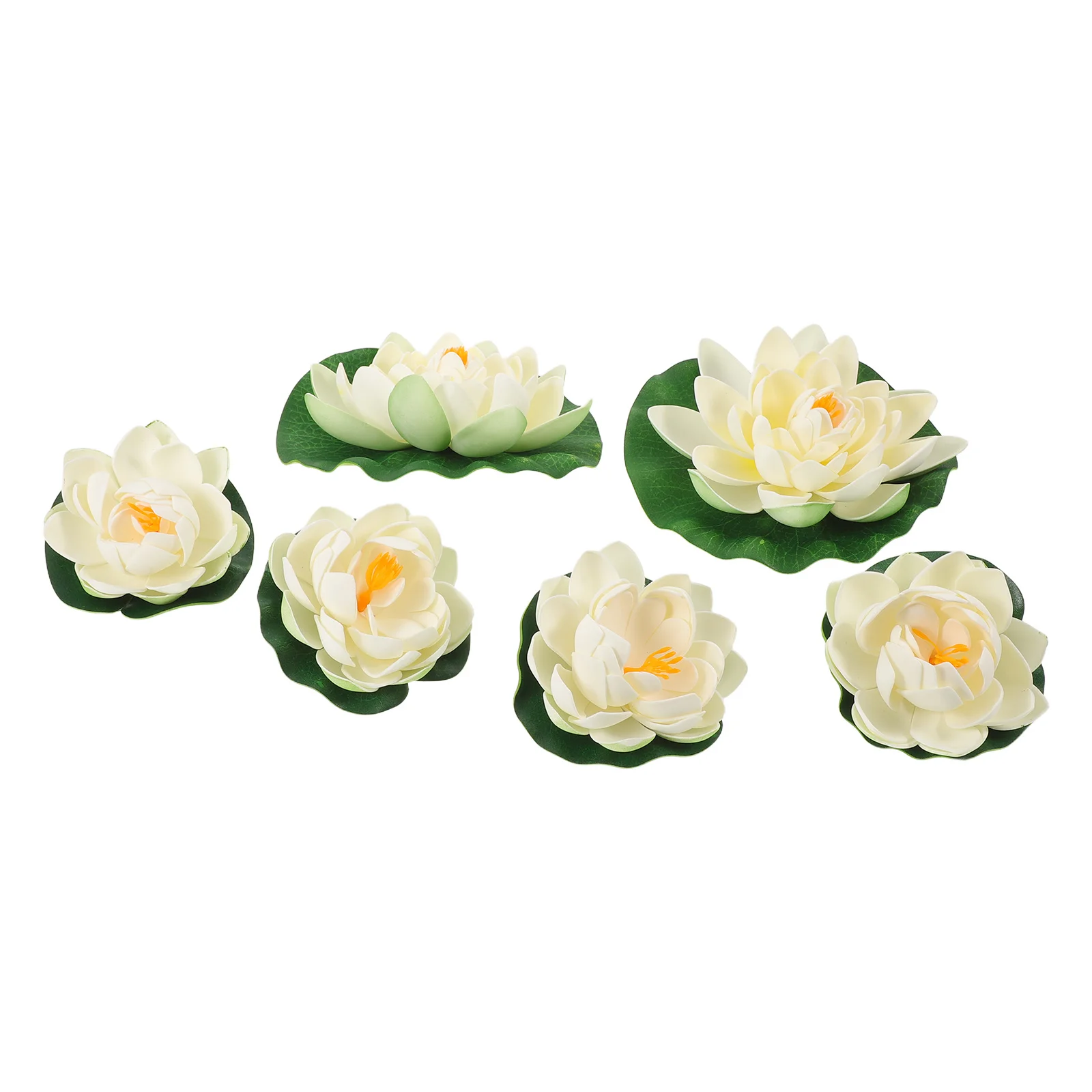 6Pcs Künstliche Lotus Blume Realistische Schaum Schwimm Seerose Pad Teich Ornament Garten Pool Dekor Aquarium Aquarium