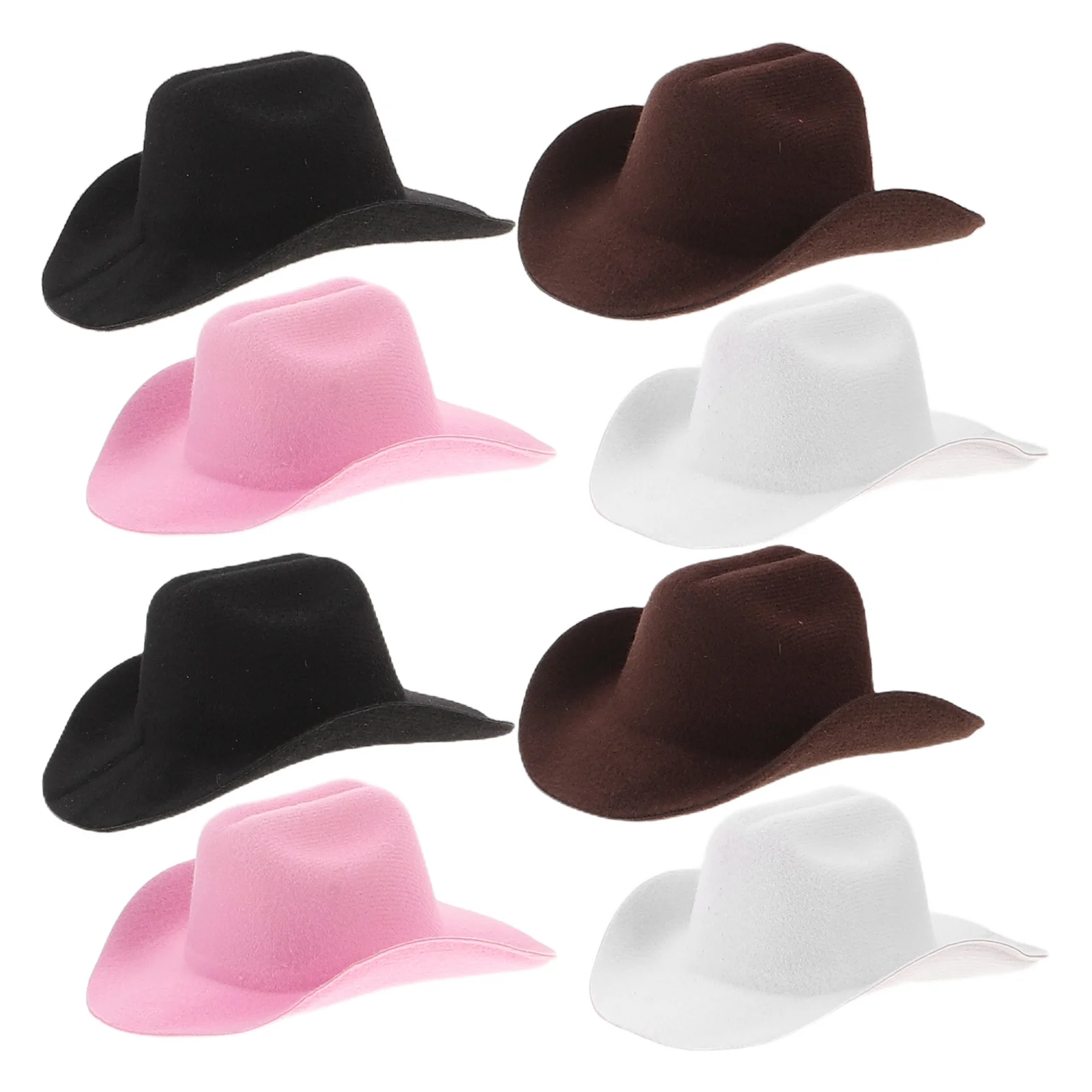 Mini sombreros de fiesta de vaquera, gorros de vestir occidentales de Eva, adornos para magdalenas con tema occidental, decoraciones para disfraces de vaquera, 8 Uds.
