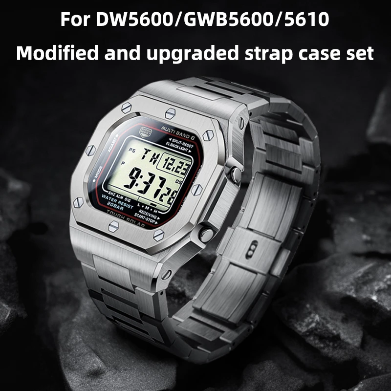 DW5600 GW-M5610 Metal Case Strap Set,  Stainless Steel Modified DIY Accessories, Watch Replacement Parts For Casio G-SHOCK GW-B5