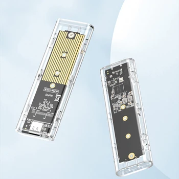 M.2 NVME PCIe NGFF SATA çift protokol SSD vaka temizle USB tip C 10Gbps PCI-E M2 SSD şeffaf harici muhafaza sabit Disk kutu