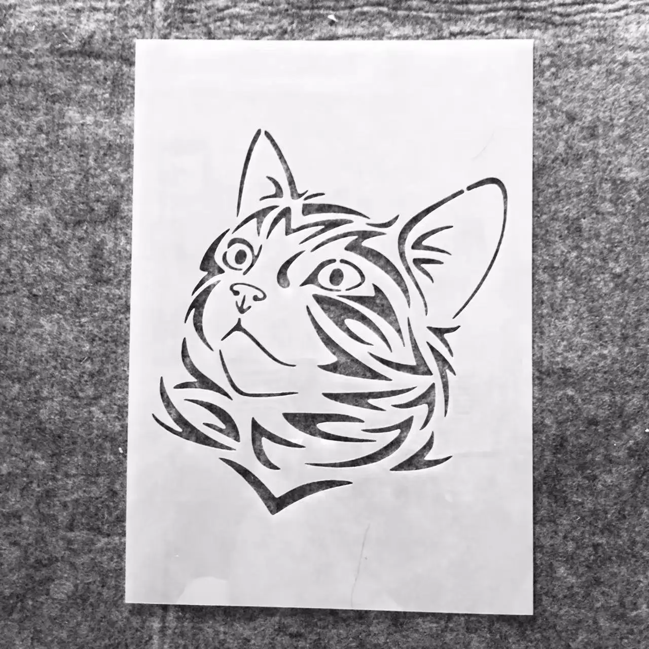 A4 29*21cm Cute Pet Cat Head DIY Layering Stencils Wall Painting Scrapbook Coloring Embossing Album Decorative Template