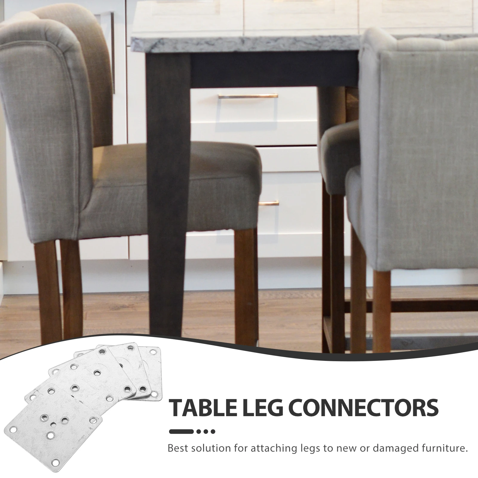 

5Pcs Furniture Leg Mounting Plates Iron Material Durable Easy Install Connectors for Tables Chairs Cabinets Sofas
