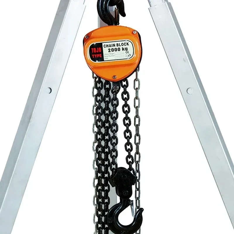 Triangular Chain Hoist 1 Ton Manual Inverted chain small crane lifting 3/6Meter Lift Portable Manual Lever Block Lifting