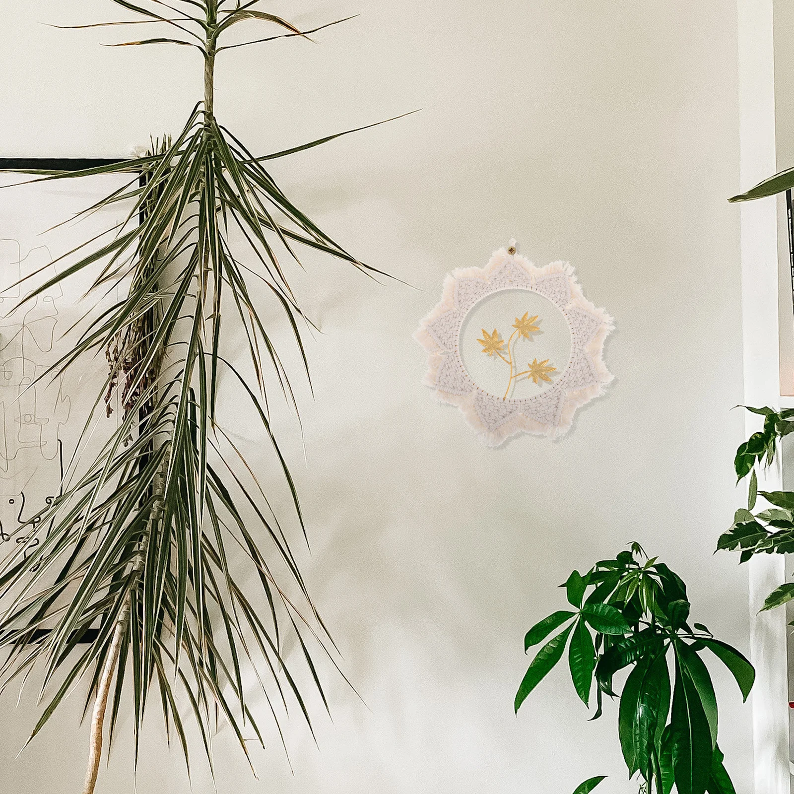 

Macrame Wall Hanging Handwoven Tapestry Elegant Minimalist Bohemian Decor for Bedroom Living Room Nursery Bohemian Woven Wall