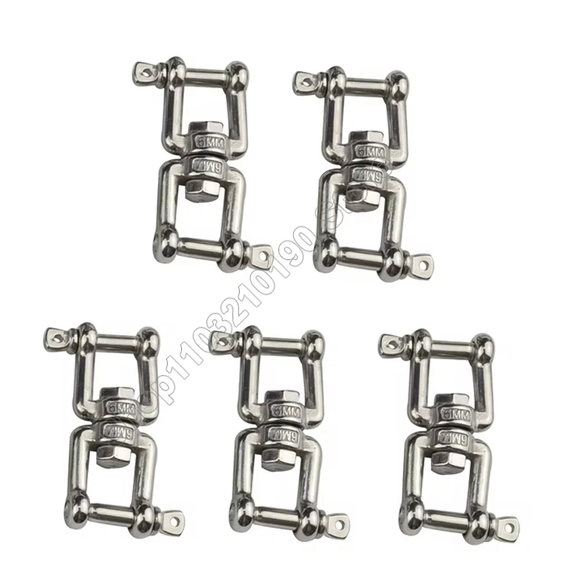 1Pc 304 Stainless Steel Jaw And Jaw  Anchor Chain Swivel Connecter Double Jaw Polished M4 M5 M6-M20 For Marine Boat Accessories