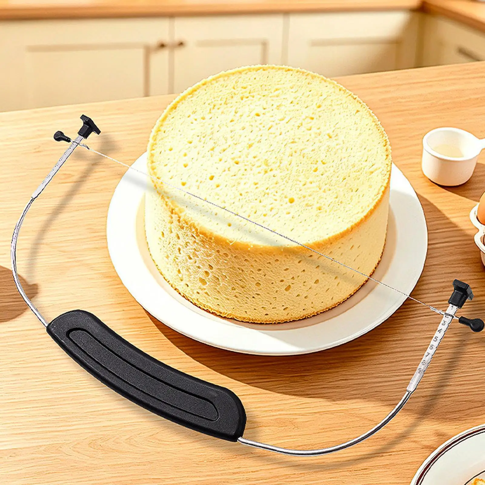 Cake Cutter Slicer Leveler Adjustable 9 Different Height Stainless Steel Single Wire Cheesecake Slicer Cutter For Home Kitchen