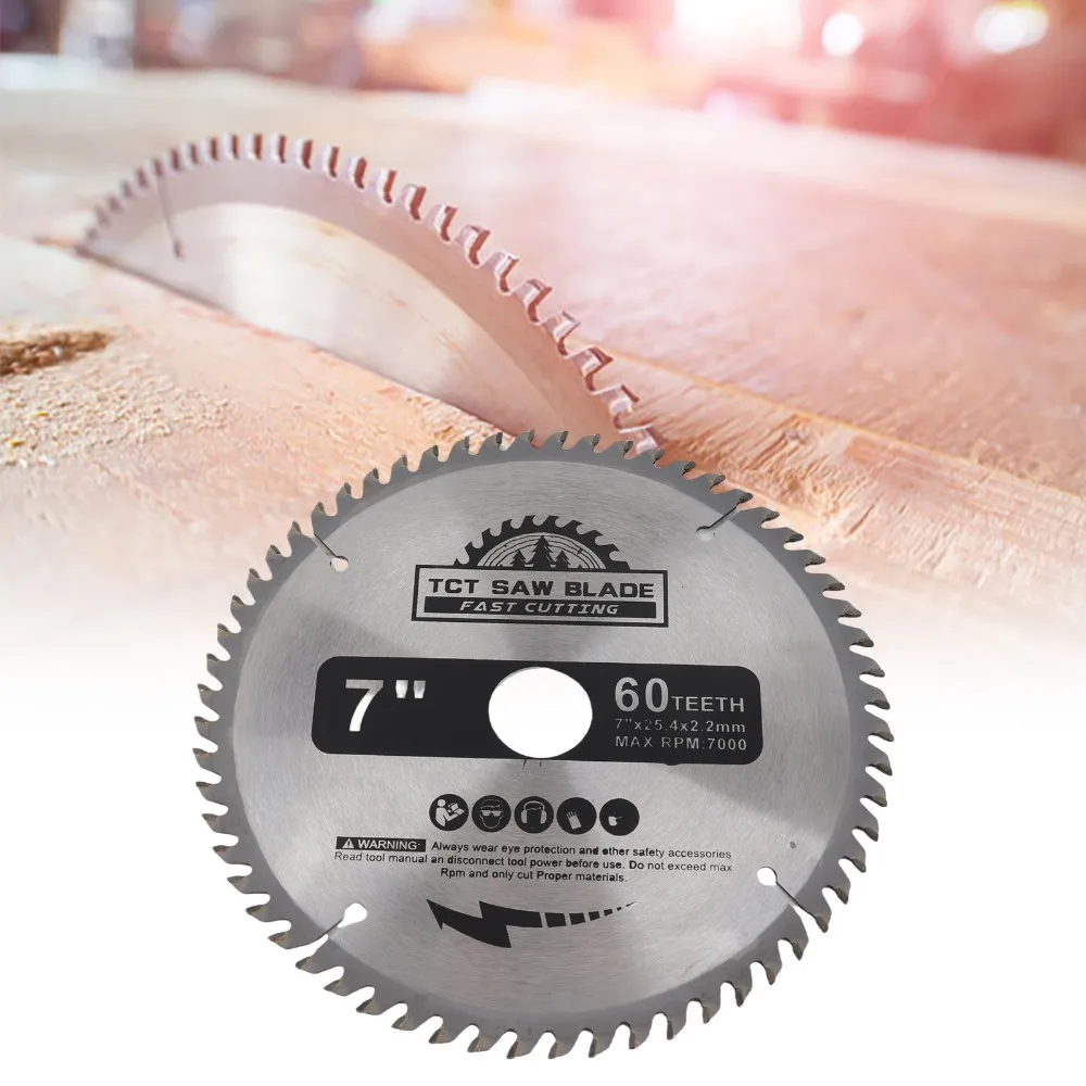 Precision Cut 7 Inch Circular Saw Blade 60 Teeth Carbide Teeth Carbide Saw Blade Cutting Disc Plastic Cutting 4