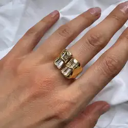 Geometric Zircon Open Ring for Women Stainless Steel Luxury Rhinestone Crystal Ring 2023 New Wedding Jewelry anillos