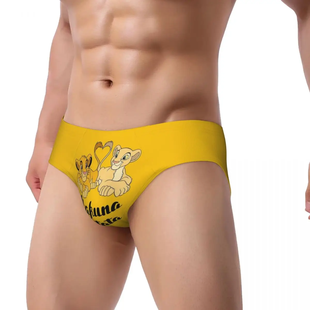 Custom Mens The Lion King Simba Mufasa Panties Underwear Male Stretch Briefs Underpants