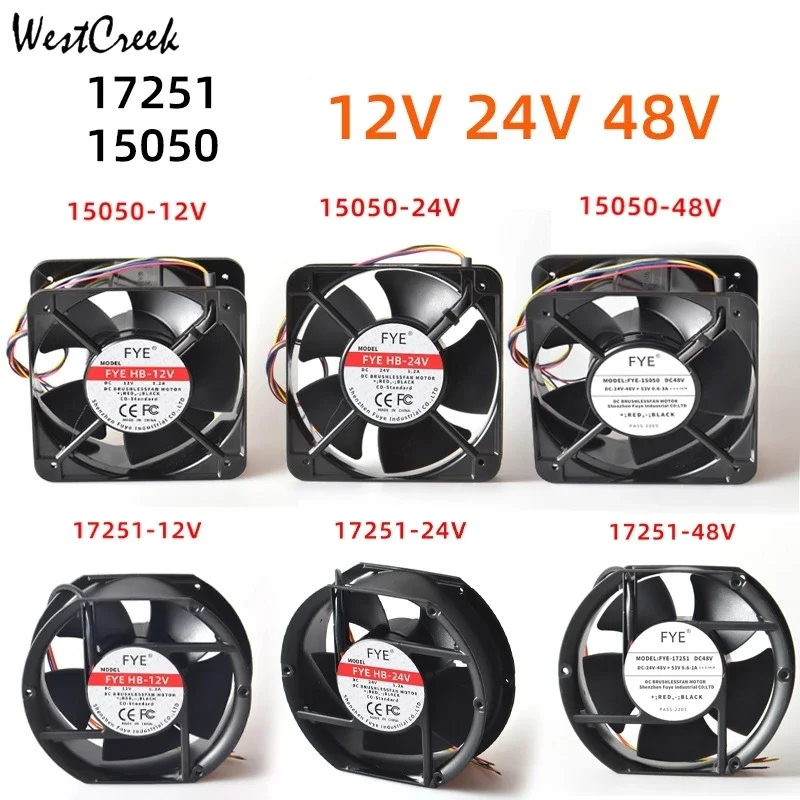 12V/24v 3100RPM Axial Flow Fan HB-12V Double Bearing Ball Cooling Fan Ellipse 172x150x51mm 1.2A