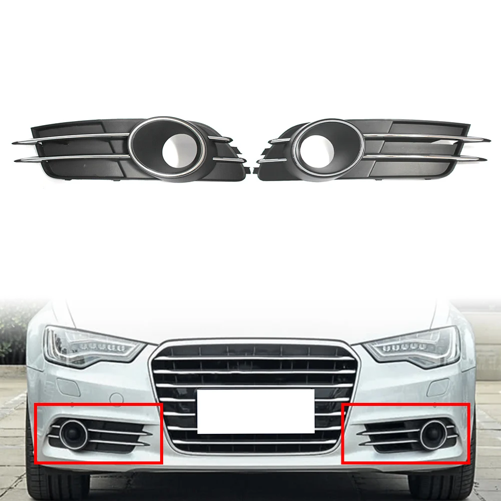 

Car Lower Bumper Fog Lamp Grill Light Grille Cover With Hole For Audi A6 C7 2011 2010 2011 2012 2013 2014 2015