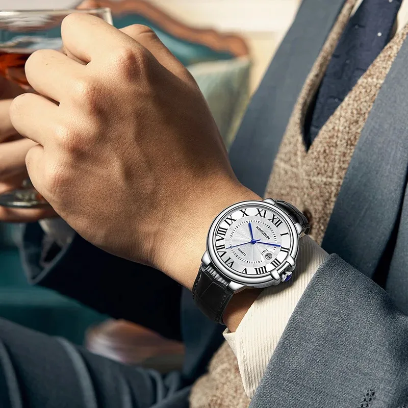 UTHAI W0057 Orologi da uomo alla moda e alla moda, calendari impermeabili, orologi al quarzo, orologi da lavoro, regali, orologi da uomo