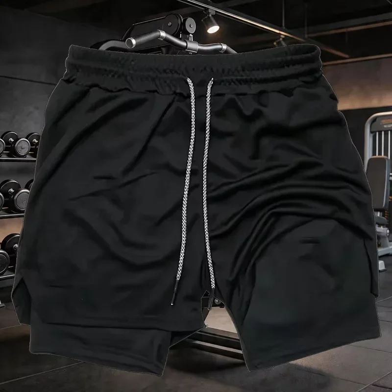 

Men's sports shorts, printed sports pants, double-layer, quick drying, basketball, muscle, fitness Sports shorts