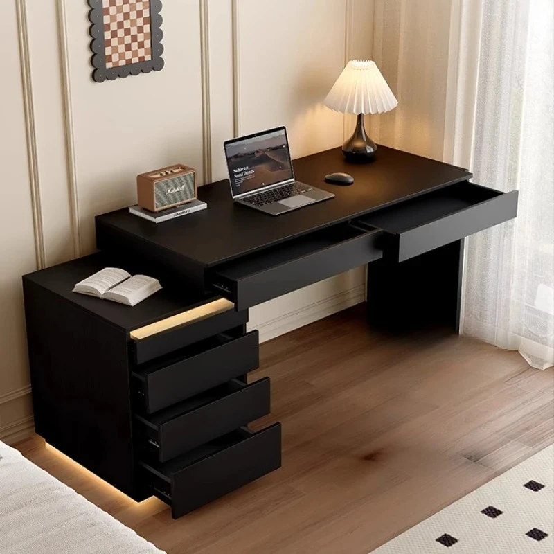 

Women Light Luxury Black Makeup Vanity Modern Wood Desgin Big Makeup Vanity Computer Comfortable Comoda Pra Quarto Furniture