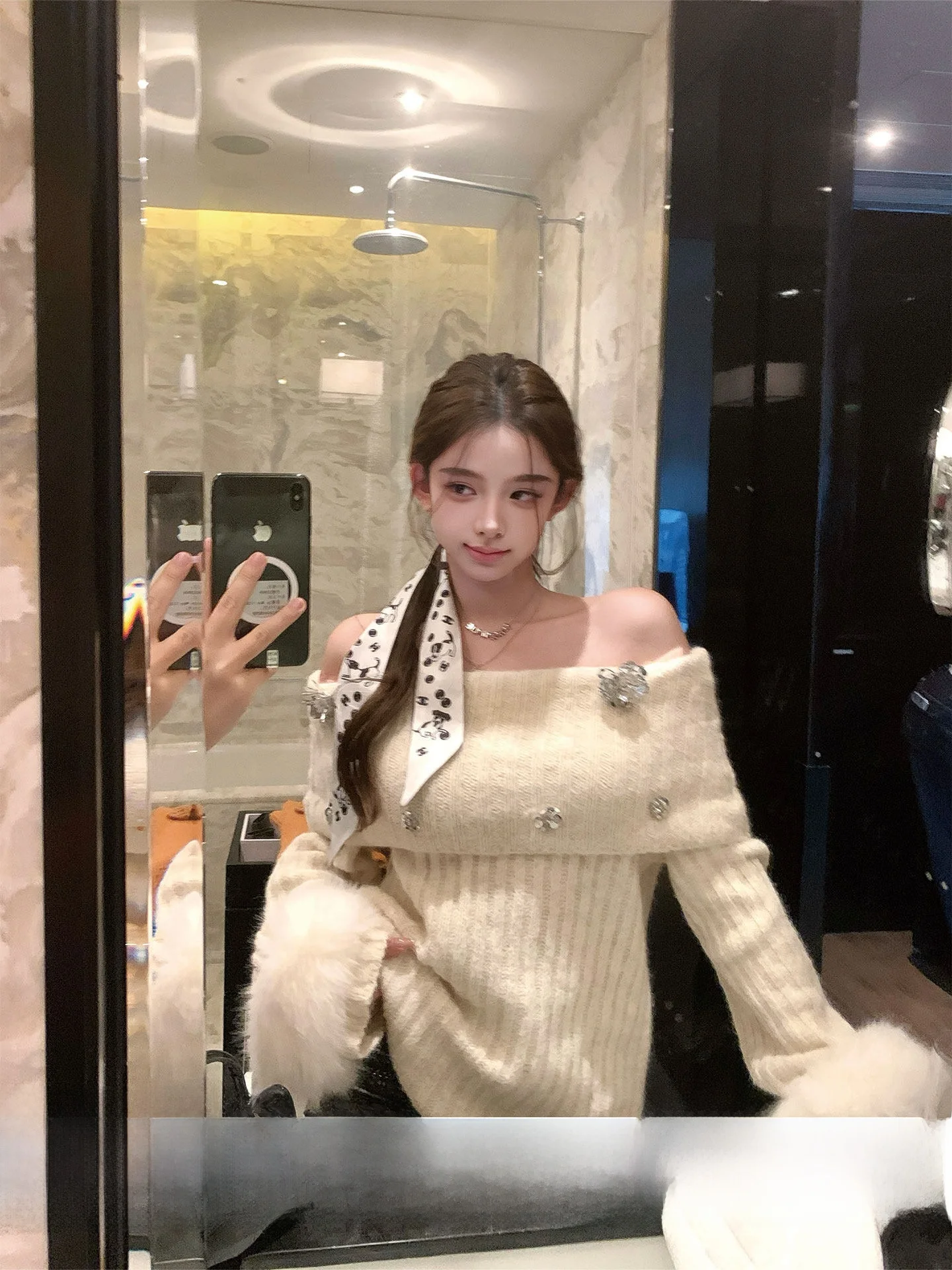

Elegant Heavy Knit Sweater One Shoulder Style for Women Casual Style Polyester Nylon Acrylic Fiber Regular Fit Online Exclusive