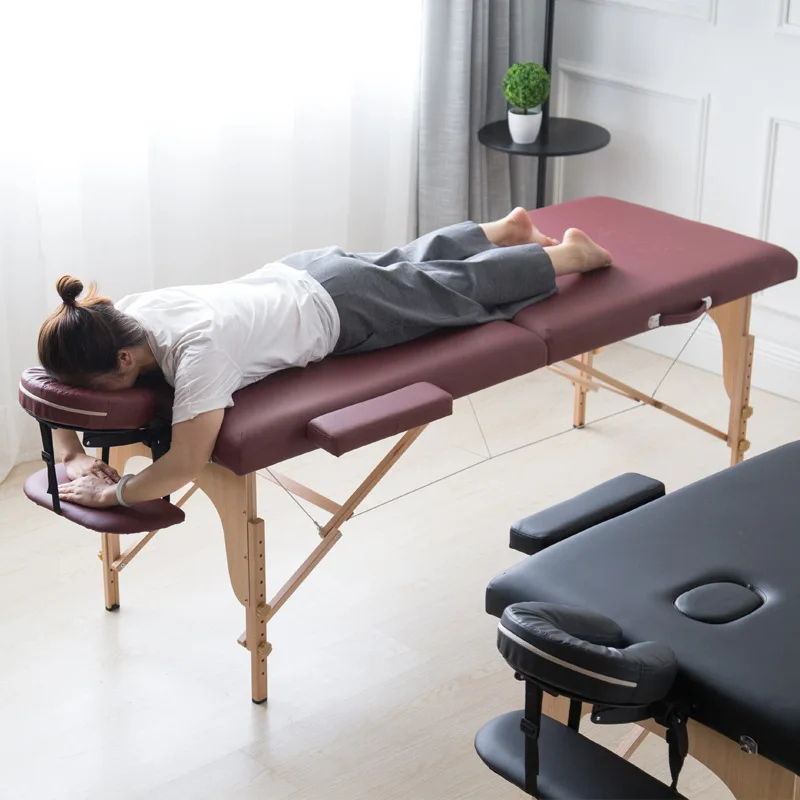 Wholesale best seller adjustable legs spa table portable folding wooden massage bed