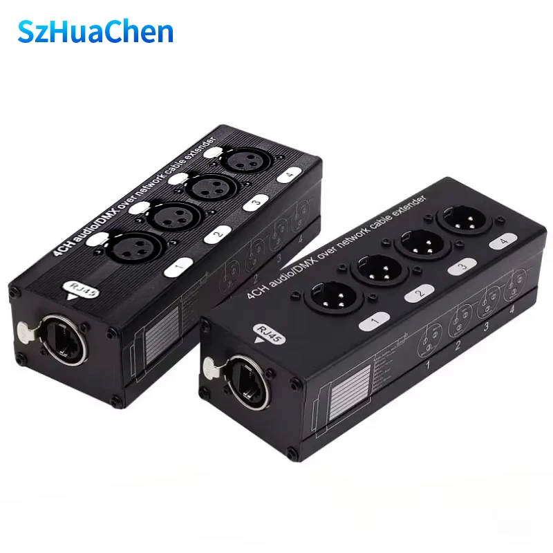 XLReach45 XLR3-RJ45 変換　20ペア ライブ配信★OBS配信 1 Pair XLR Audio Ethernet Extender over Rj45 Cat6 to 330ft 4-Ch 3