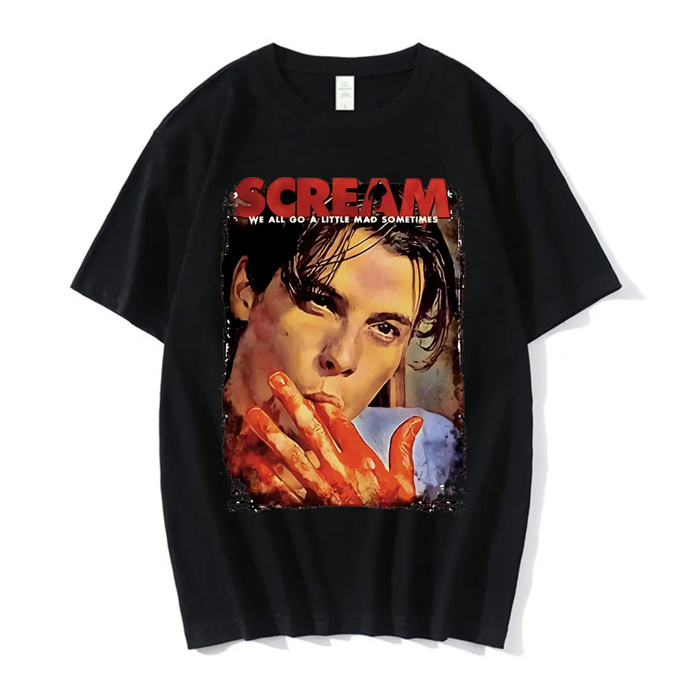 Womens T Shirt Scream 90s Horror Movie Shirt Billy Loomis Halloween Movie Shirt We All Go A Little Mad Billy T Shirts Tops