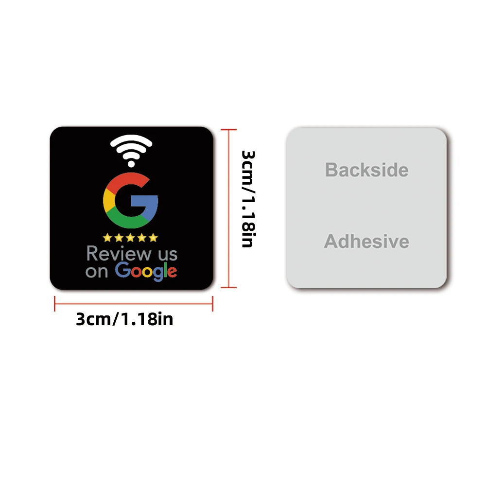 NFC Google Review Aufkleber 504Bytes RFID NFC215 Chip 13,56 MHz Programmierbar Überprüfen Sie uns auf Google Aufkleber 30 mm wasserdichte NFC-Tags – Detail 5