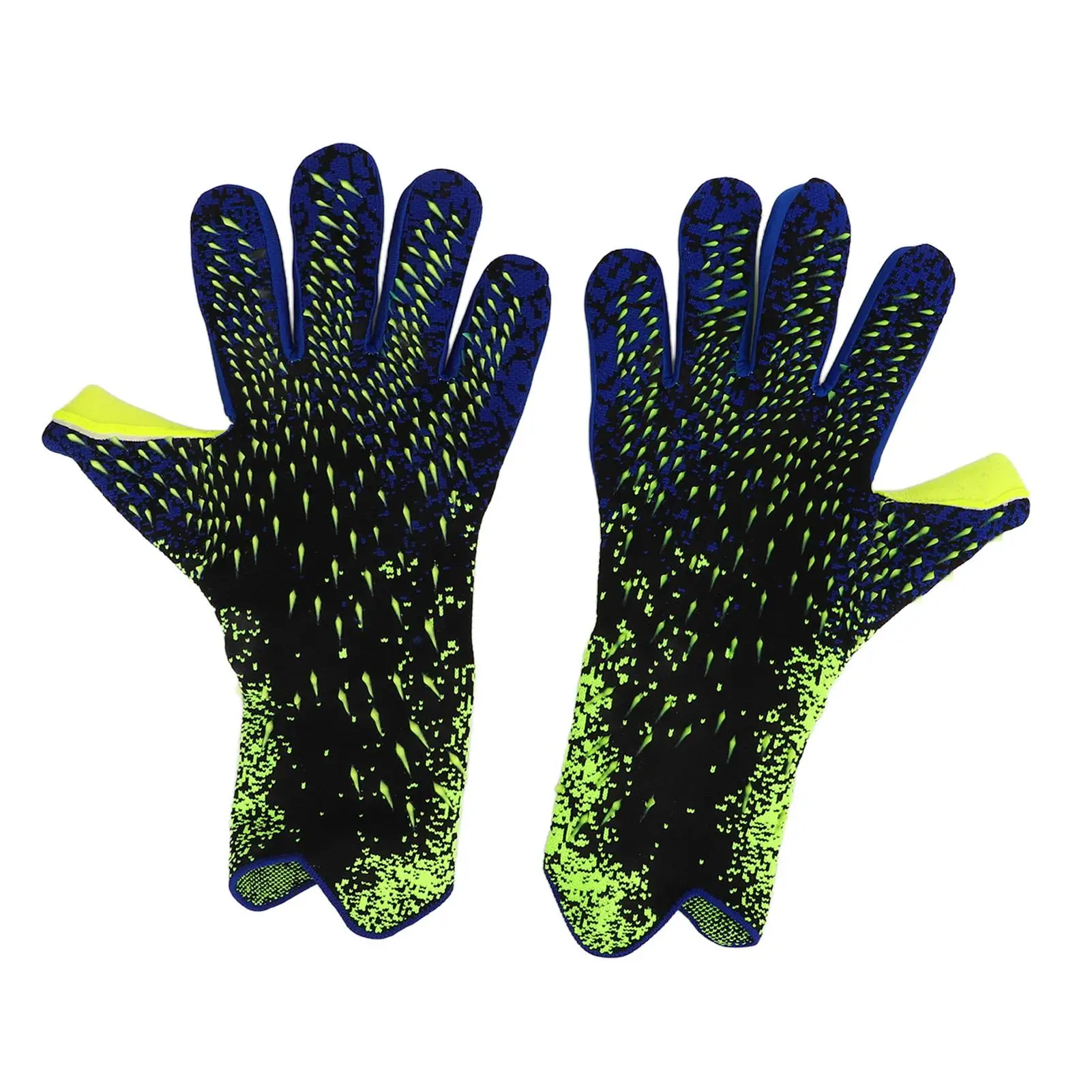 High Elasticity Soccer Goalkeeper Gloves - Breathable Latex & Nylon, Fluorescent Design with Rubber Studs for competition