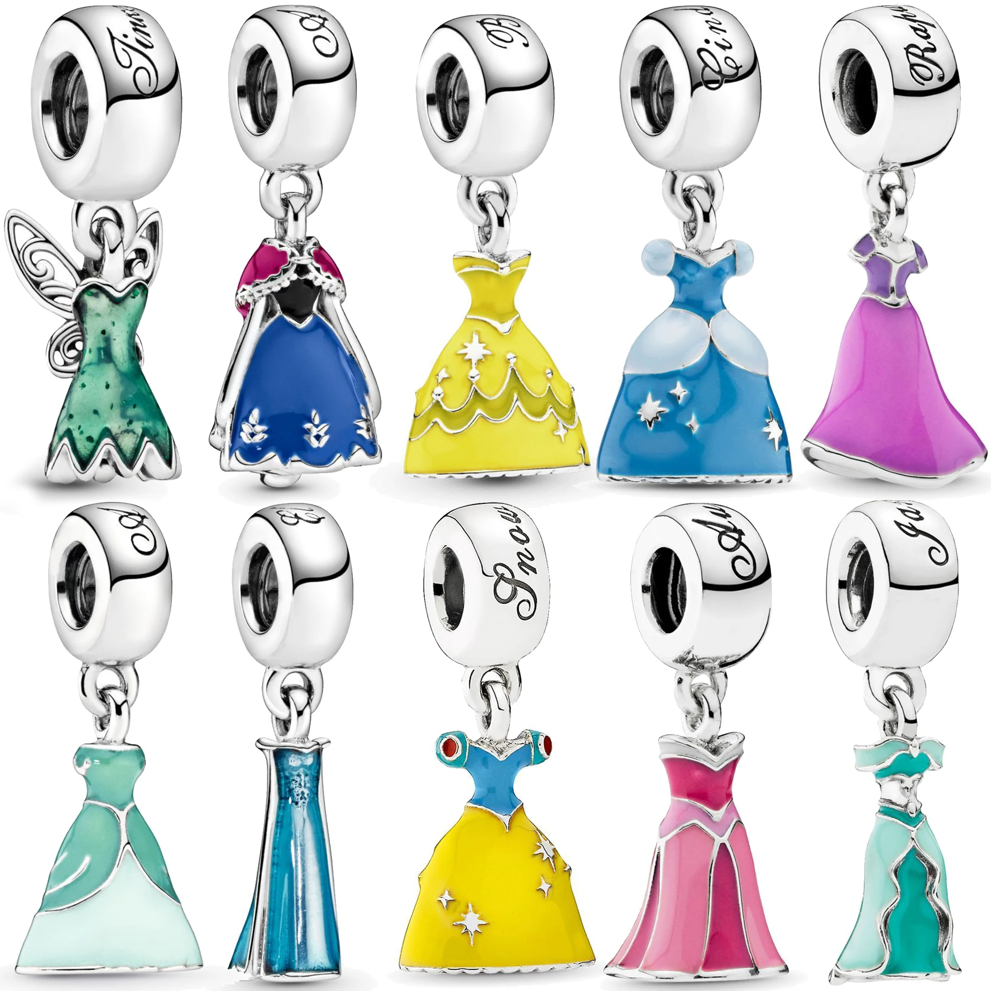 New 2024 Disney Princess Charm 925 silver caliber Women's jewelry Beads Suitable For 925 Original Bracelet Beads jewelry