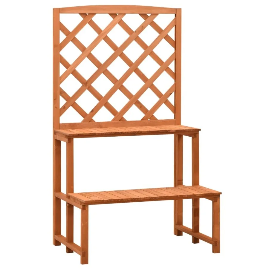 

Plant Stand with Trellis Orange 27.6x16.5x47.2 Solid Firwood